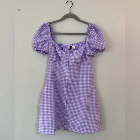 fitted lace wedding dress Lavender Gingham Mini Dress – Sister Jane